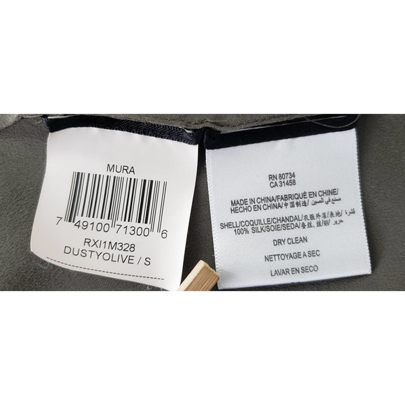 BCBGMaxAzria Mura Top/Tank ~ Dark Green/Olive Fringed 100% Silk ~ Size Small - Picture 8 of 9